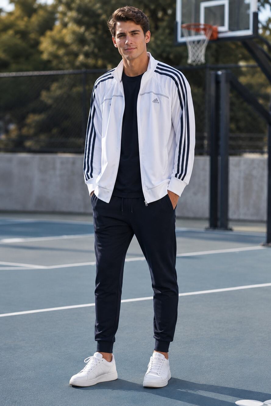 Adidas Clima365 Men’s L White Black 3 Stripe Track Jacket Y2K 2006